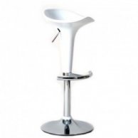 tabouret de bar XENON blanc, rouge, argenté