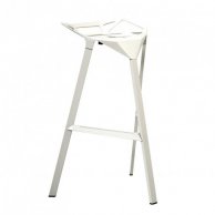 tabouret de bar GERYON blanc, rouge, noir